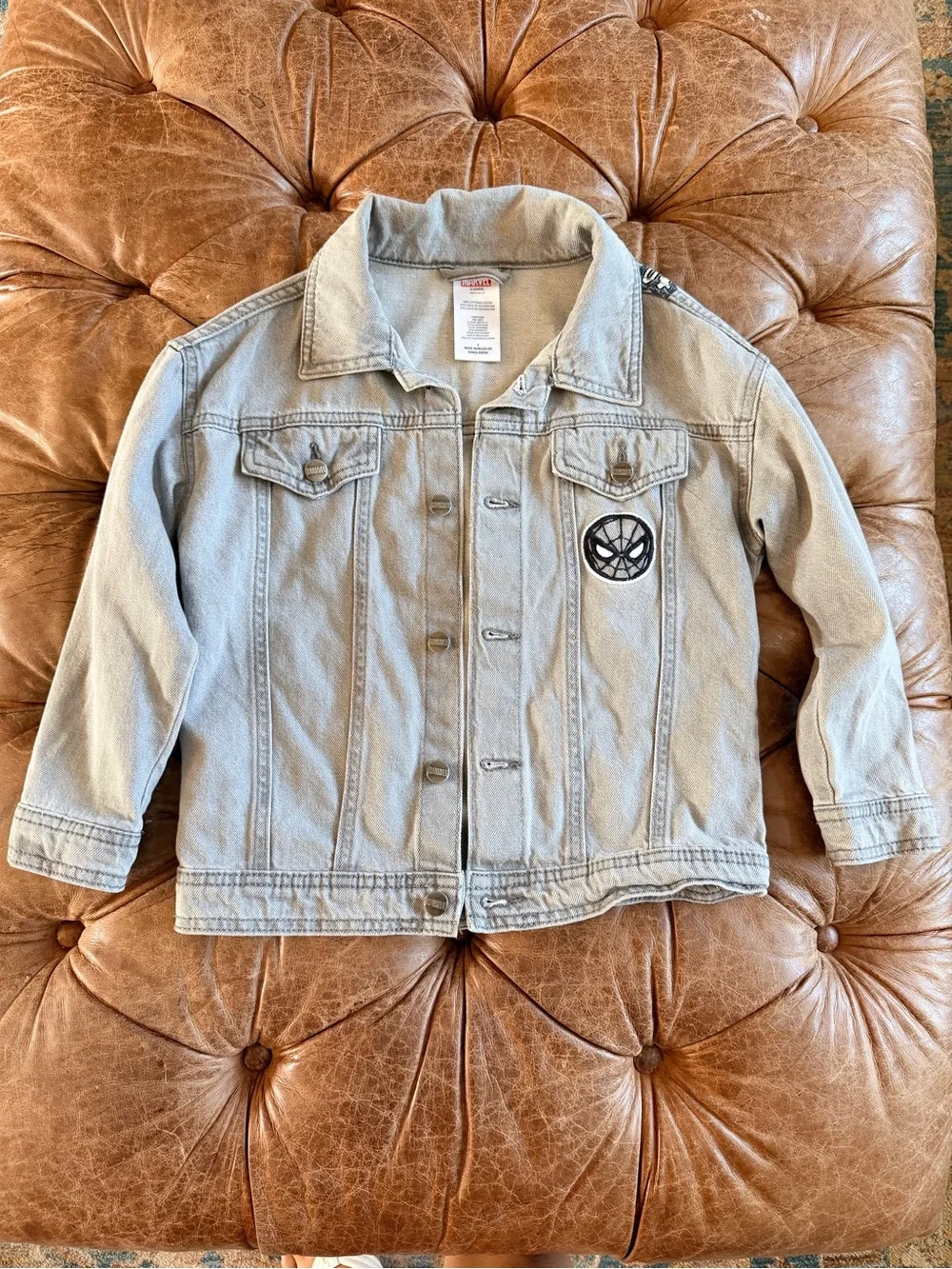 Marvel Amazing Spider-Man Kids Denim Jacket Size 6 Light Jean Jacket Superhero